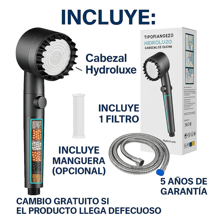 HYDROLUXE™ - Elimina el cloro y la cal de tu ducha